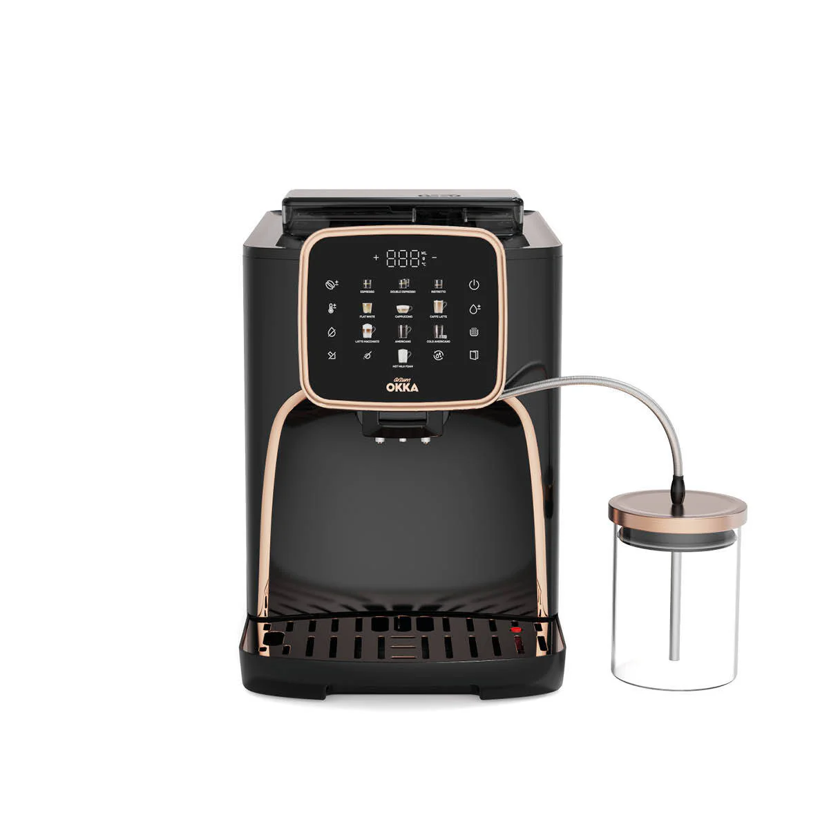 ARZUM OKKA OK0028 AUTOMATIC ESPRESSO MACHINE (Milk integrated) Black - copper - Image 4