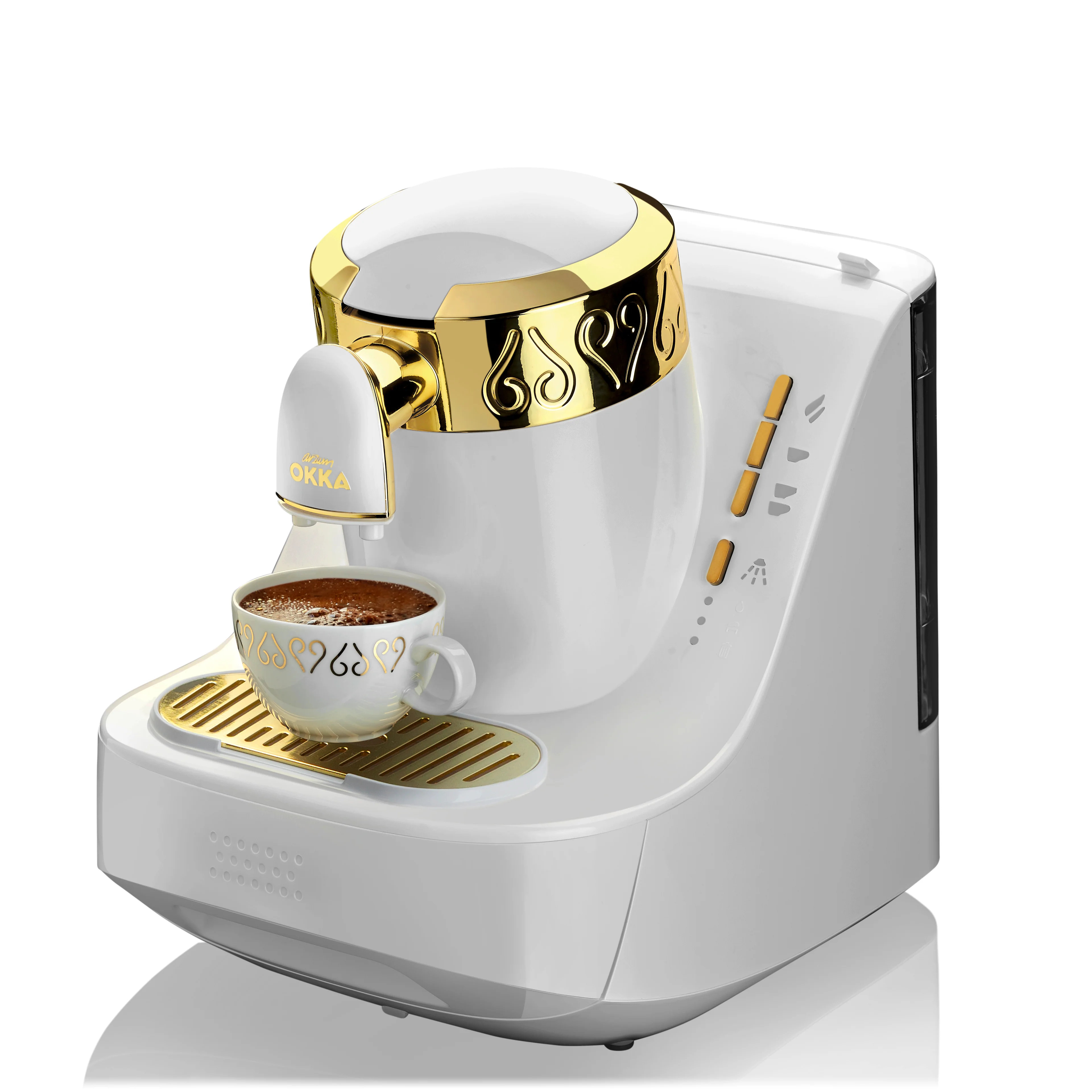 Arzum OKKA turkish coffee machine OK008-B White/Gold - Image 3