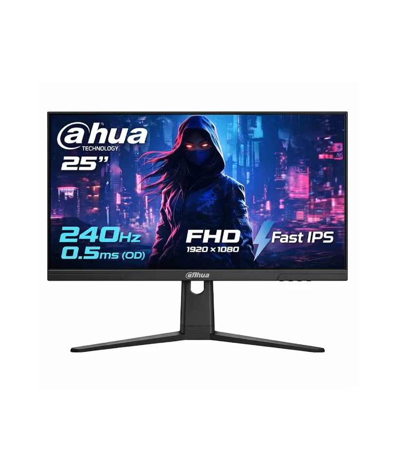 DAHUA 25" (LM25-E241B) FHD IPS Gaming Monitor, 240Hz Refresh Rate, 0.5ms Response Time, Adaptive Sync Black
