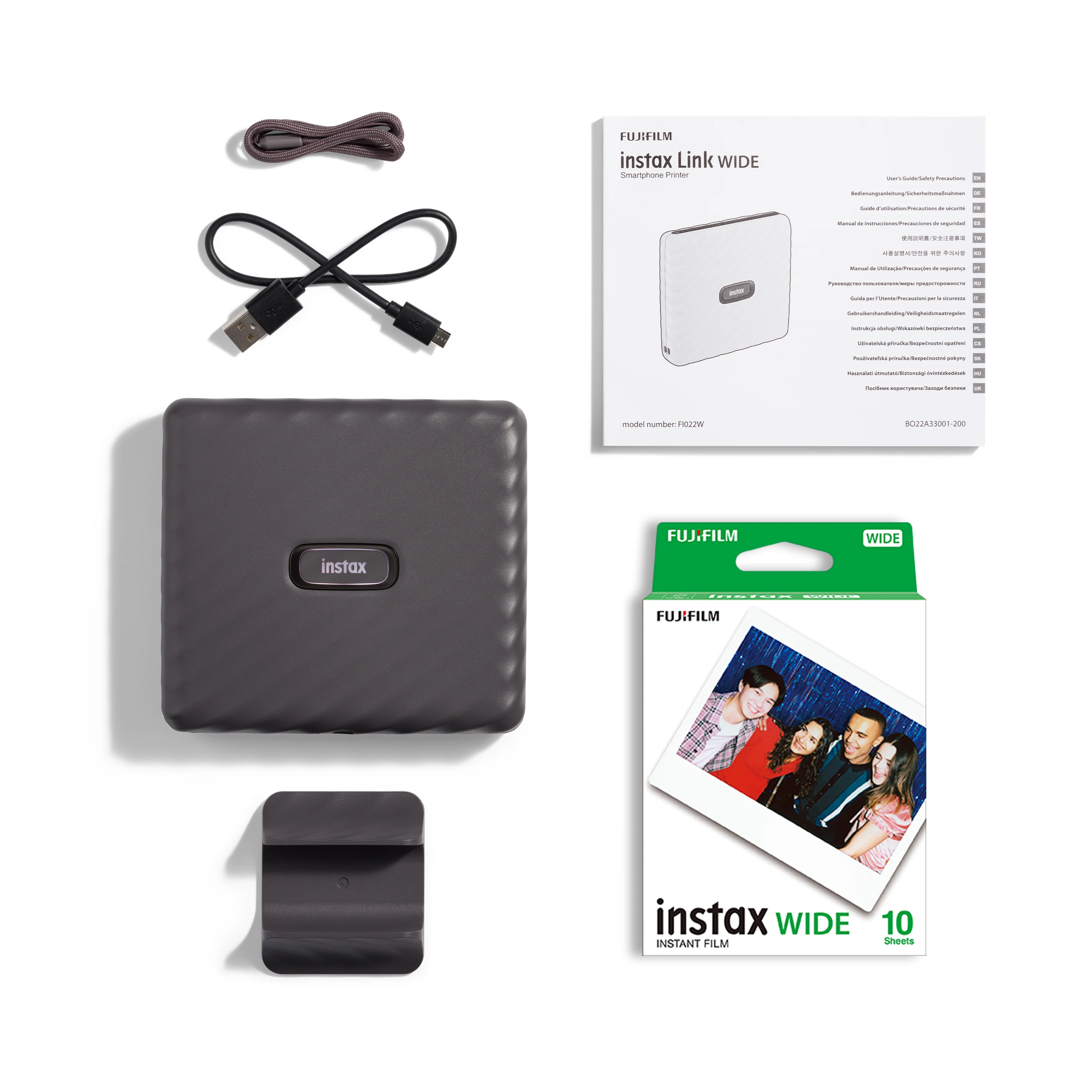 Instax Link Wide Smartphone Printer (Mocha Gray) + Film Pack - Image 8