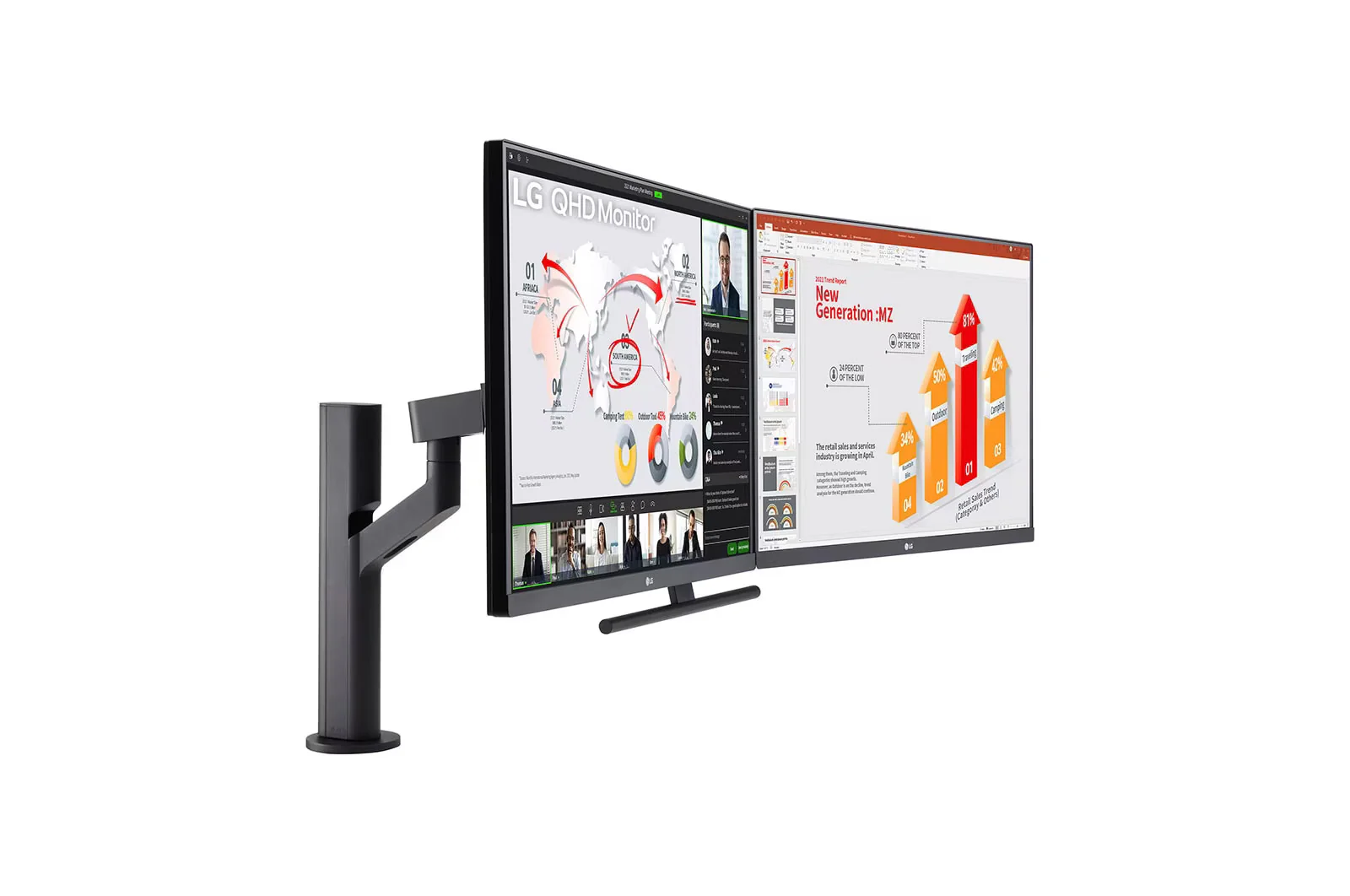 LG 27QP88D-BS 27'' QHD Monitor Ergo Dual with USB Type-C™ and Daisy Chain QHD 2560 x 1440 75 Hz IPS Monitor - Image 3