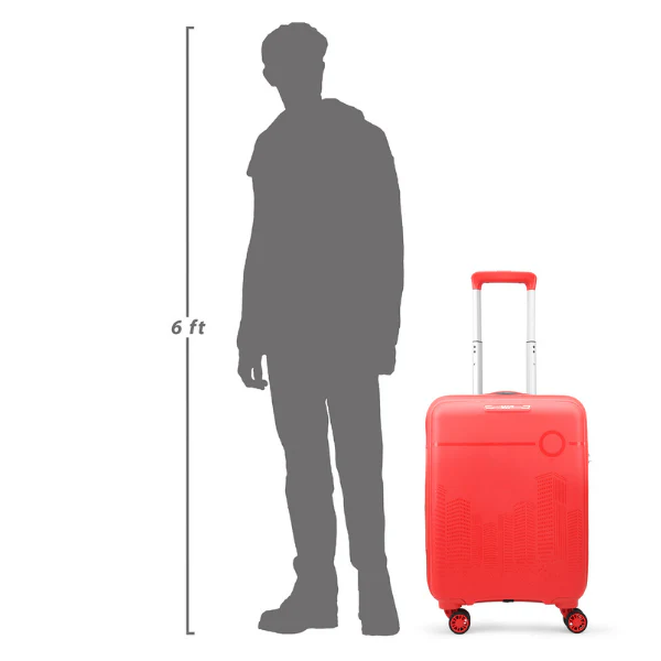 VIP CityScape Plus 8 Wheel Hard Luggage (Cabin Size) Small-55cm 2.7kg (Red) - Image 6