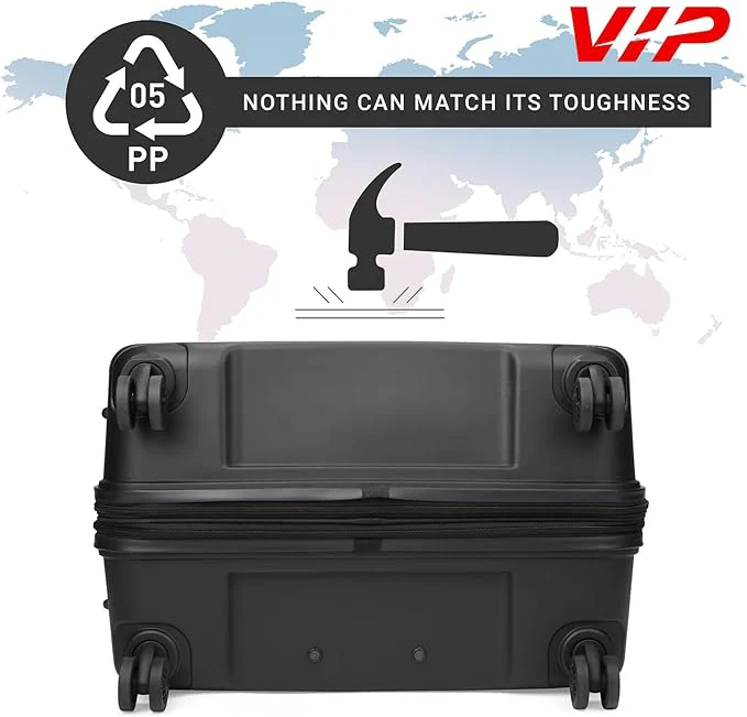 VIP CityScape Plus 8 Wheel Hard LuggageTSA Lock (Cabin Size) Small-55cm 2.7kg (Black) - Image 5