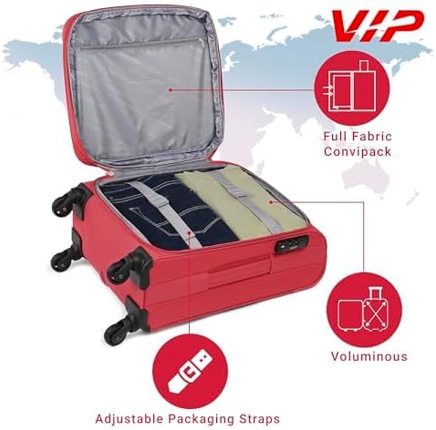 VIP EVOLVE PLUS 4Wheel, Soft Luggage , TSA, Expandable , L-79-LARGE (RED) - Image 6