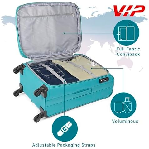 VIP EVOLVE PLUS 4Wheel, Soft Luggage , TSA, Expandable , L-79-LARGE (BLUE) - Image 5