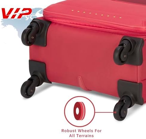 VIP EVOLVE PLUS 4Wheel, Soft Luggage , TSA, Expandable , S-55-SMALL (RED) - Image 7