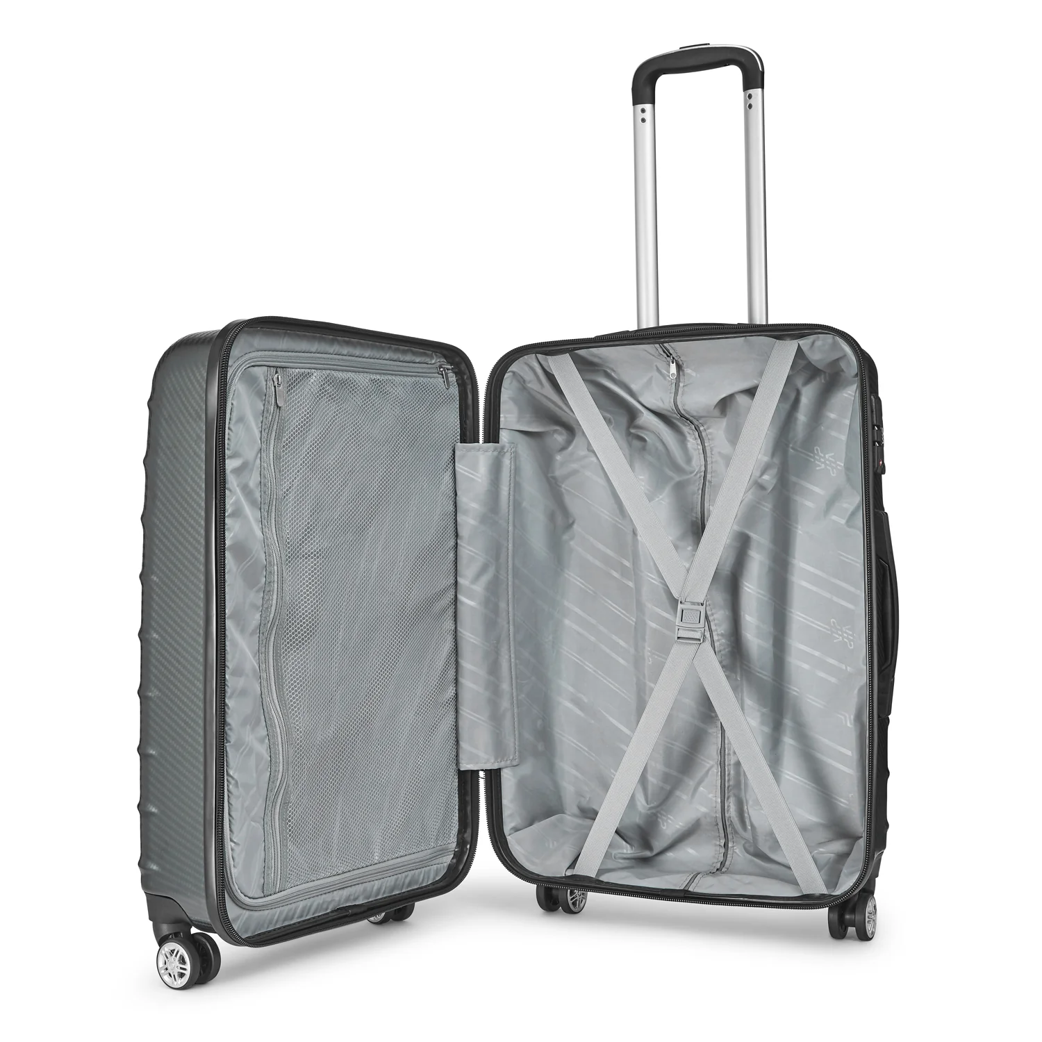 VIP LISBON 8 Wheel Hard Trolley Large 80cm 4.5kg (GREY) - Image 5