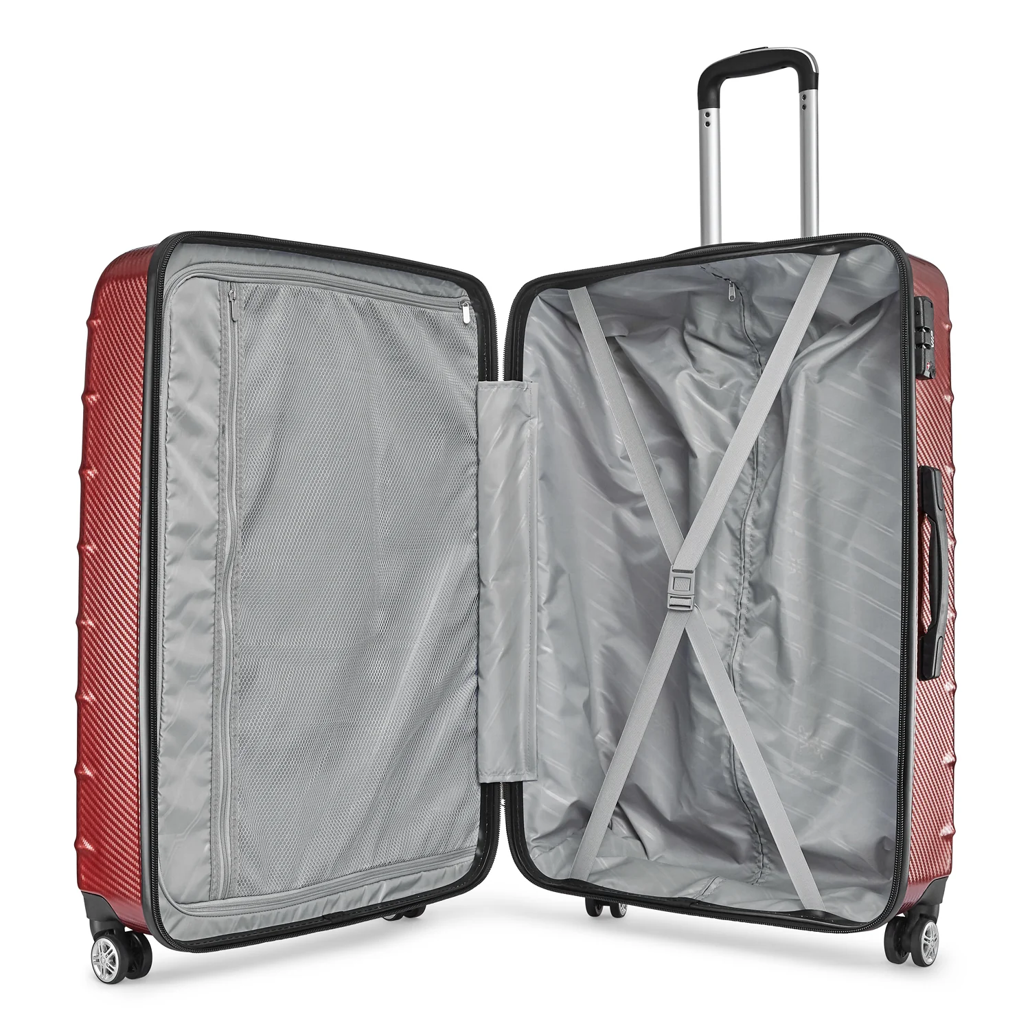 VIP LISBON 8 Wheel Hard Trolley Medium 69cm 3.7kg (RED) - Image 5