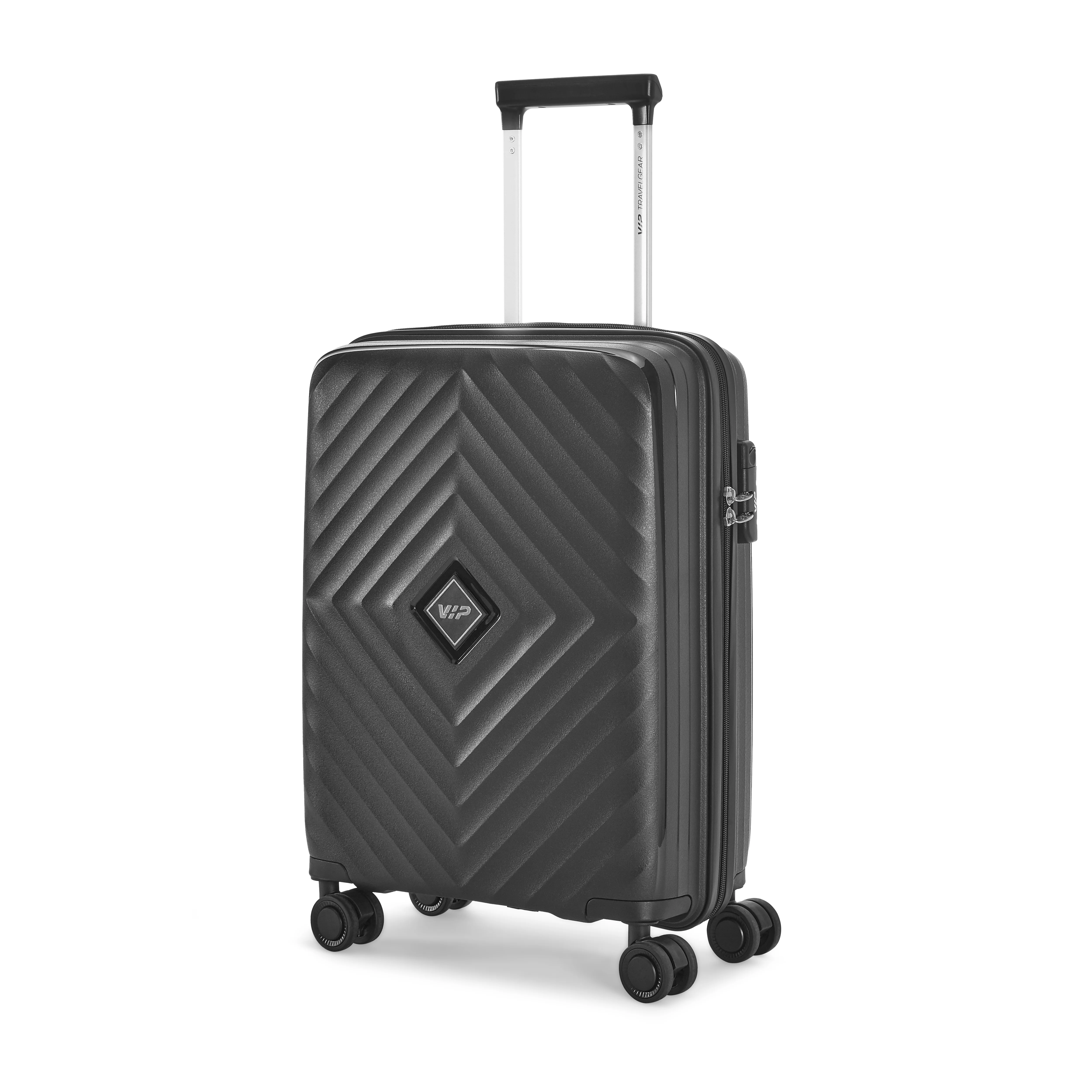 VIP Unisex Quad Hard Shell Spinner Wheels Luggage, BLACK,21x38x 55-S - Image 3